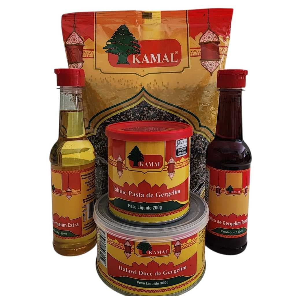 5 ITENS MIX SUSHI 1KG TAHINE 200G HALAWI 300G OLEO GERGELIM EXTRA E TORRADO COZINHA ARABE