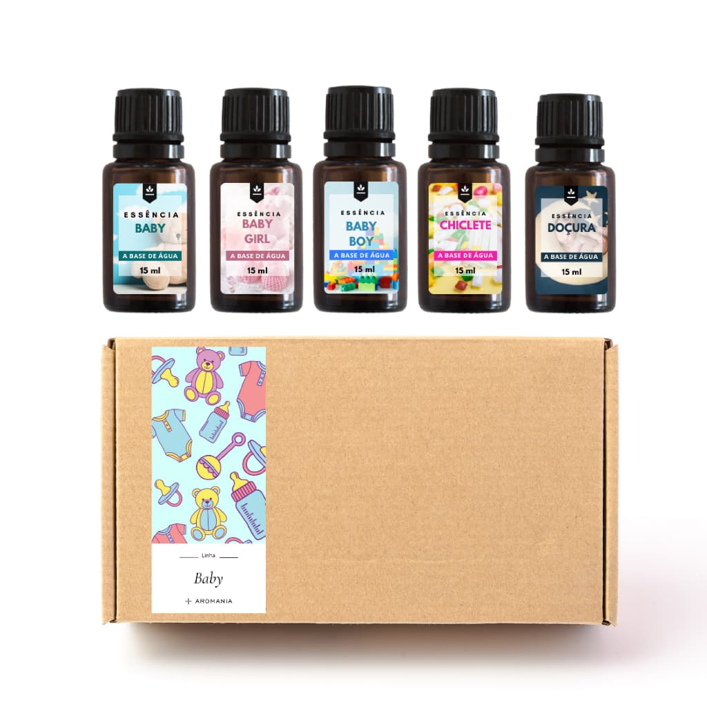 Kit 5 Essências Baby para Aromatizador Umidificador e Difusor de Ambiente | A Base de Água 15ml