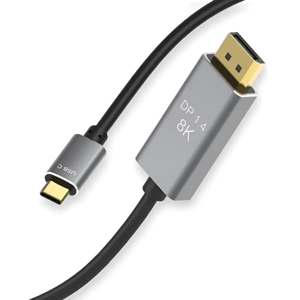Cabo Adaptador Usb Tipo C Para Displayport 1.4 8k 1,80 Metros