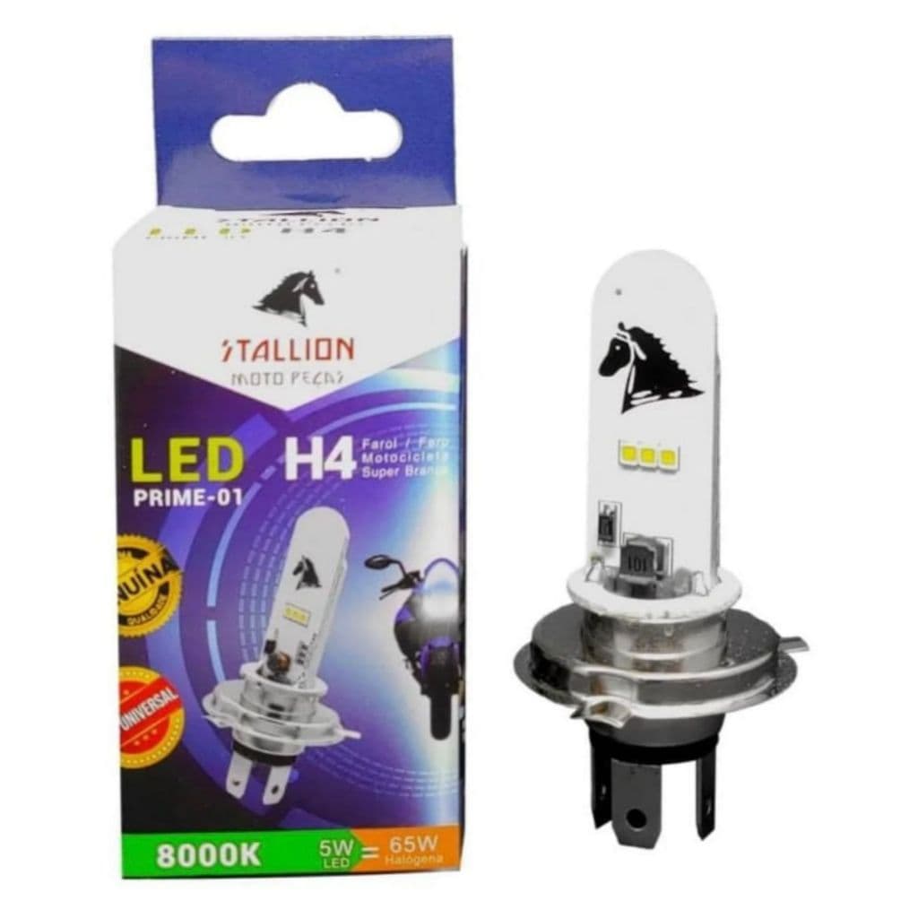 Lampada Moto H4 Super Led efeito Xenon Titan 125/150/160/XRE 300/Cb 300/ Fazer/Lander