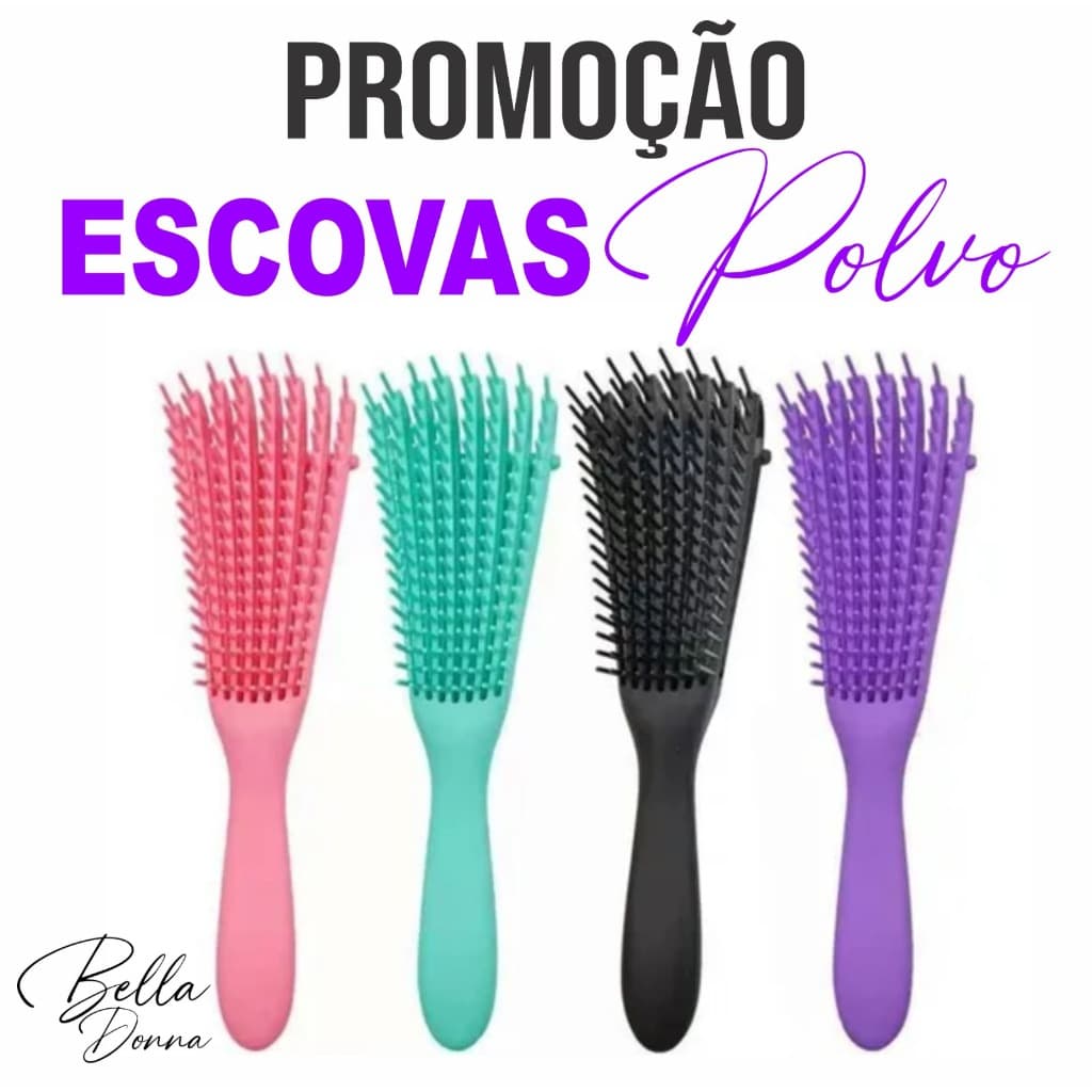 Escova Polvo para cabelos cacheados.