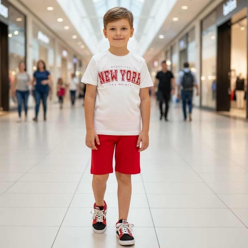 Conjunto Infantil Masculino Camisa e Bermuda Verão