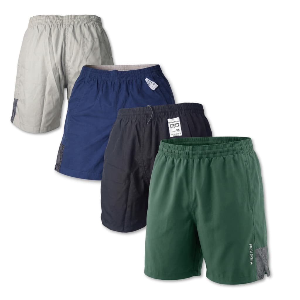 Kit 4 Short Mauricinho com elastano estilo Confort Dry com short para treino