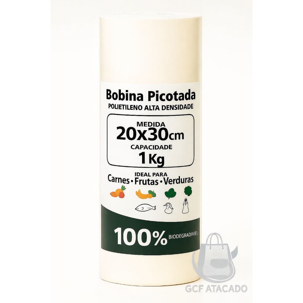 Saco Plástico Transparente 20x30cm 500 Sacos Bobina Picotada Embalagem Comércio Uso Diário