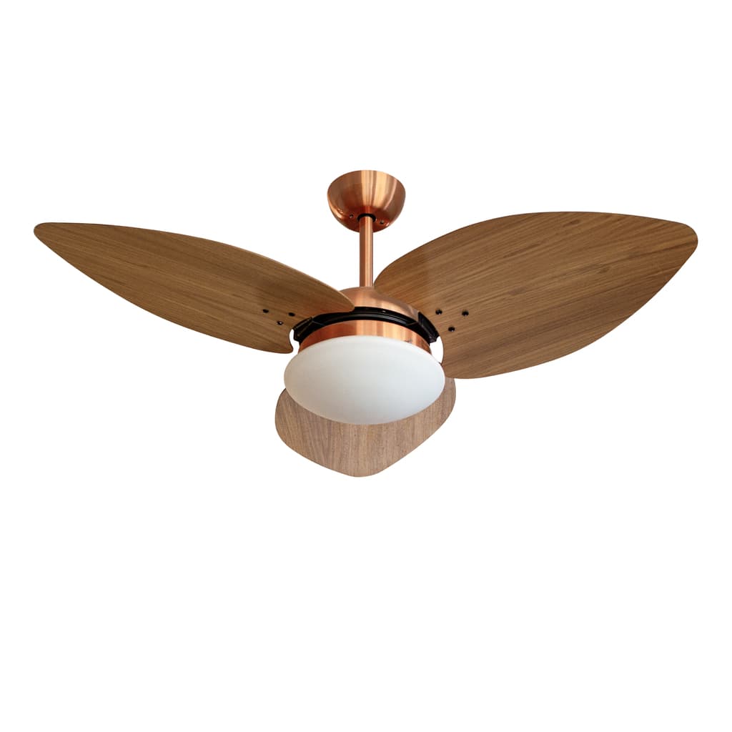 Ventilador De Teto Volare Cobre 3 Pás De Madeira Freijo