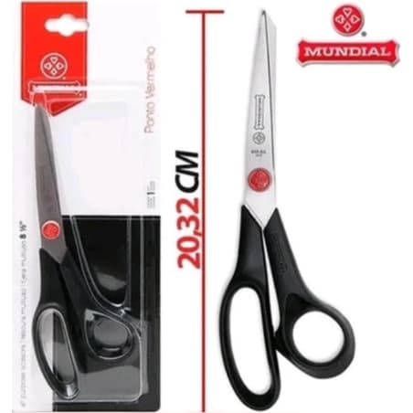 Tesoura P/ Tecido Profissional Mundial Ponto Vermelho 20,32cm