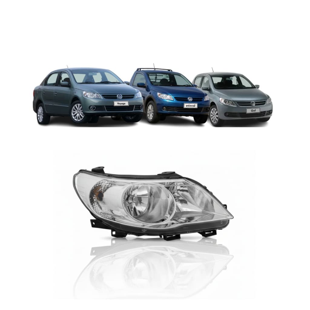Farol Gol Voyage Saveiro G5 2009 2010 2011 2012 Cromado Foco Duplo