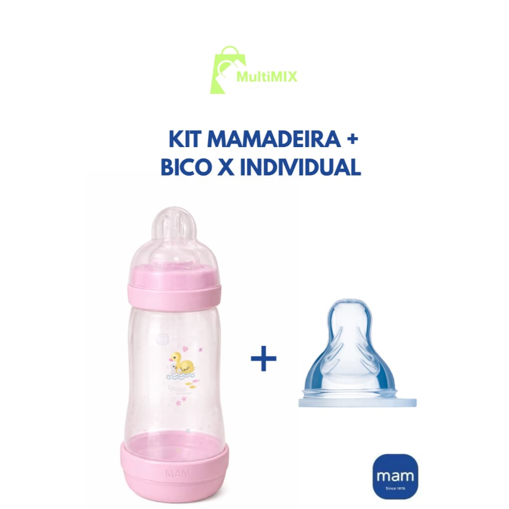KIT MAMADEIRA MAM 320ML + BICO X FLUXO SUPER  RÁPIDO  ORIGINAL  LACRADA  ANTICÓLICA  ENVIO  IMEDIATO