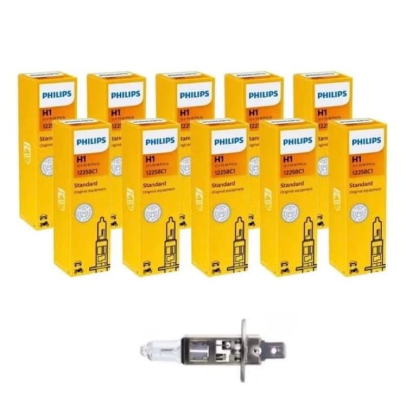 10 Lâmpada H1 Philips 12v 55W Carro Camionete Luz Alta
