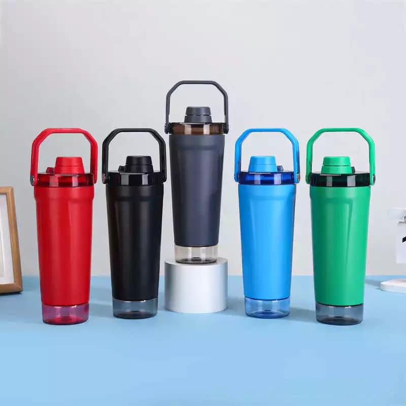 Novo Garrafa Térmico Shaker portátil de grande capacidade 591ml 304 aço inoxidável dupla camada ao ar livre portátil