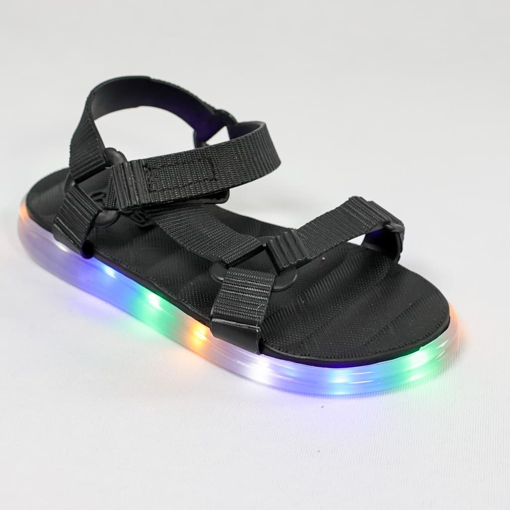 Sandália Infantil Feminina LED Luz Colorida Borracha Macia Sola PVC Antiderrapante