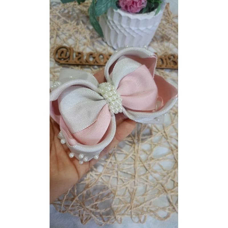 laço infantil bordado com pérolas/laço infantil/laço de luxo/