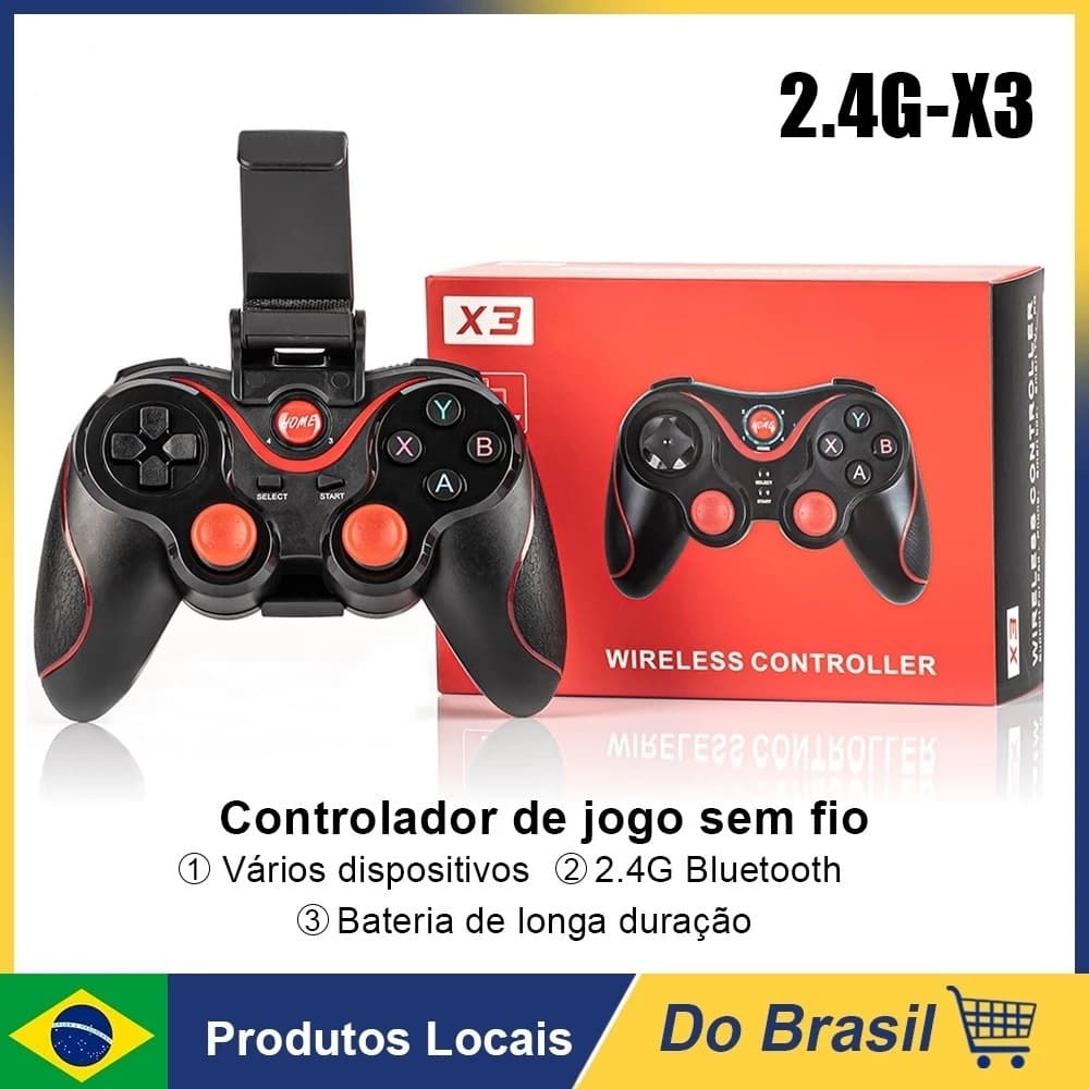 Controle X3 Sem Fio Gamepad Bluetooth 3.0 Controle PC Celular Switch Tablet TV VR