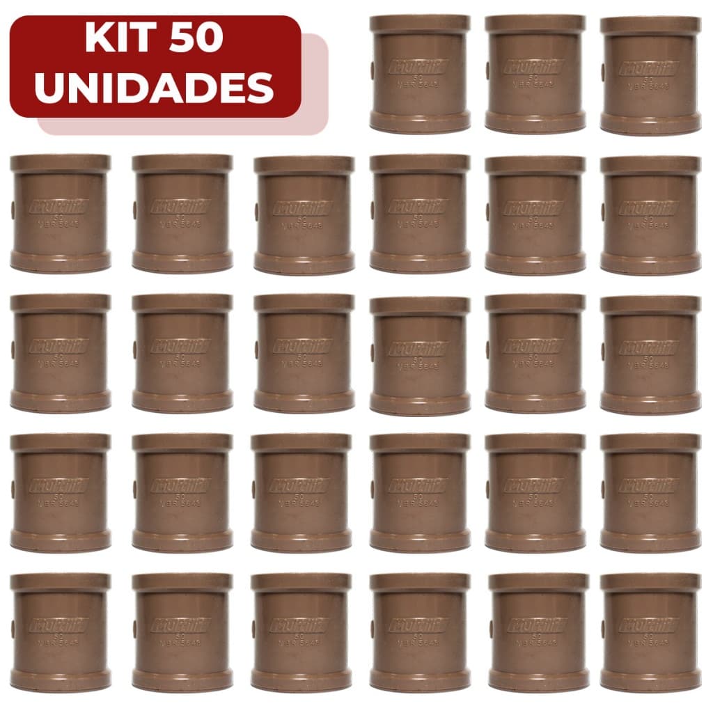 Kit 50 Unidades Luva Soldável Pvc 3/4 Alta Qualidade 25mm Conexões Resistente