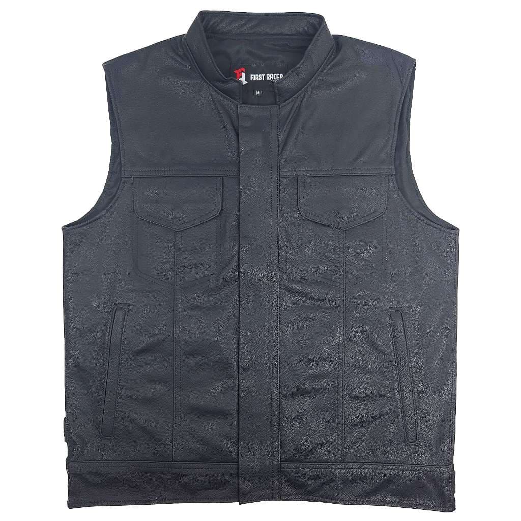 Colete Masculino Couro Bovino Legítimo Motociclista Moto Motoqueiro First Racer Sons Of Anarchy Essencial