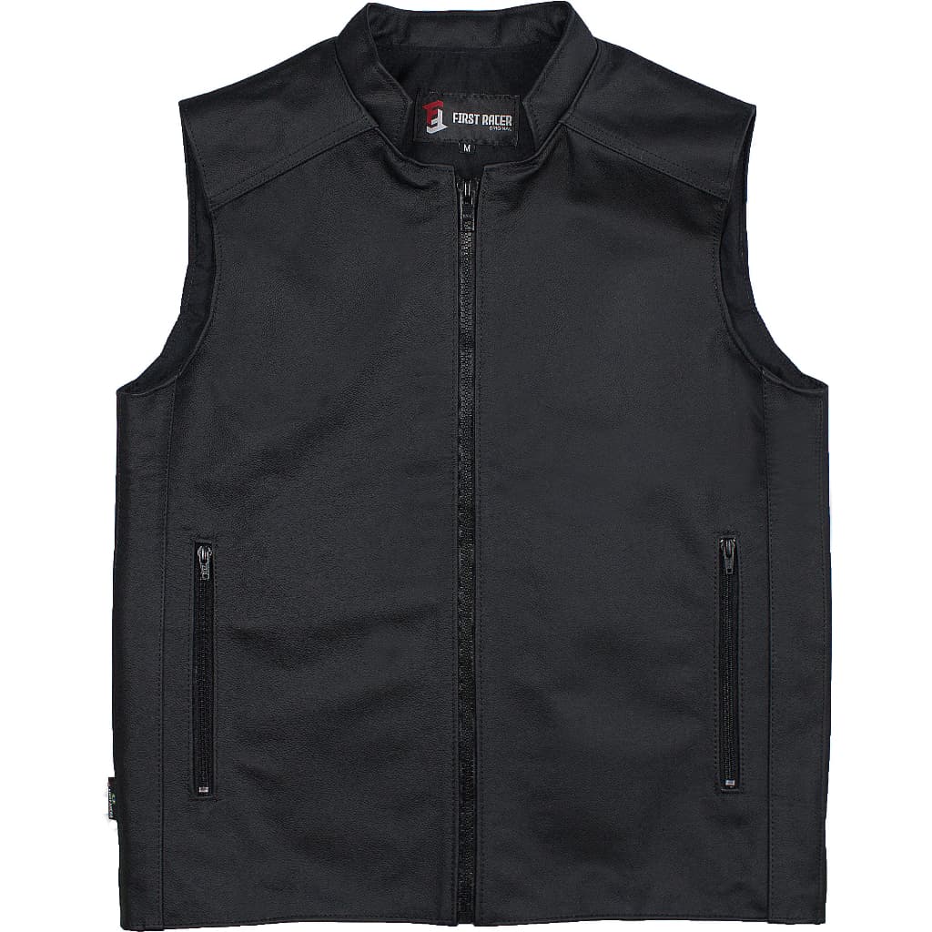 Colete Masculino 100% Couro Bovino Motociclista Motoqueiro First Racer Cruizer Col756