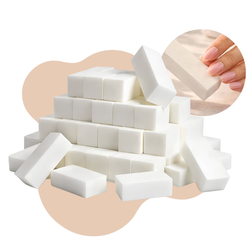 Lixa Bloco de Polir Unhas 4 Faces Profissional Branco – Unidade ou Kit com 10