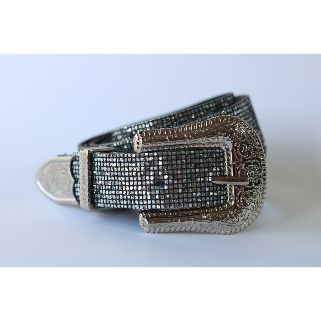 Cinto Feminino Com Brilho, Glitter Fino Básico Fivela Country