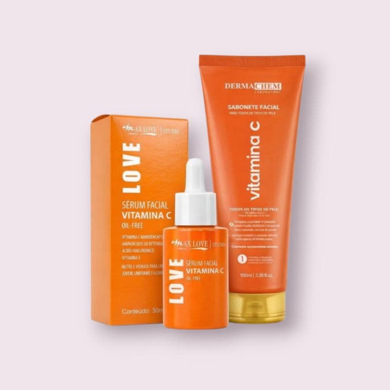 2 Produtos- Sérum Facial Vitamina C 10 em 1 da Max Love sabonete facial vitamina C