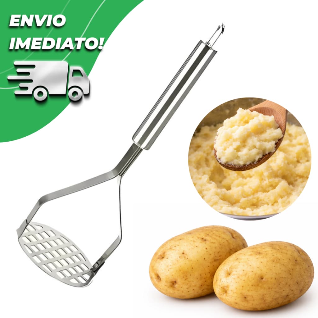 Amassador de Batata Premium Macetador de Legumes em Aço Inox Reforçado para Purê Papinha Cenoura