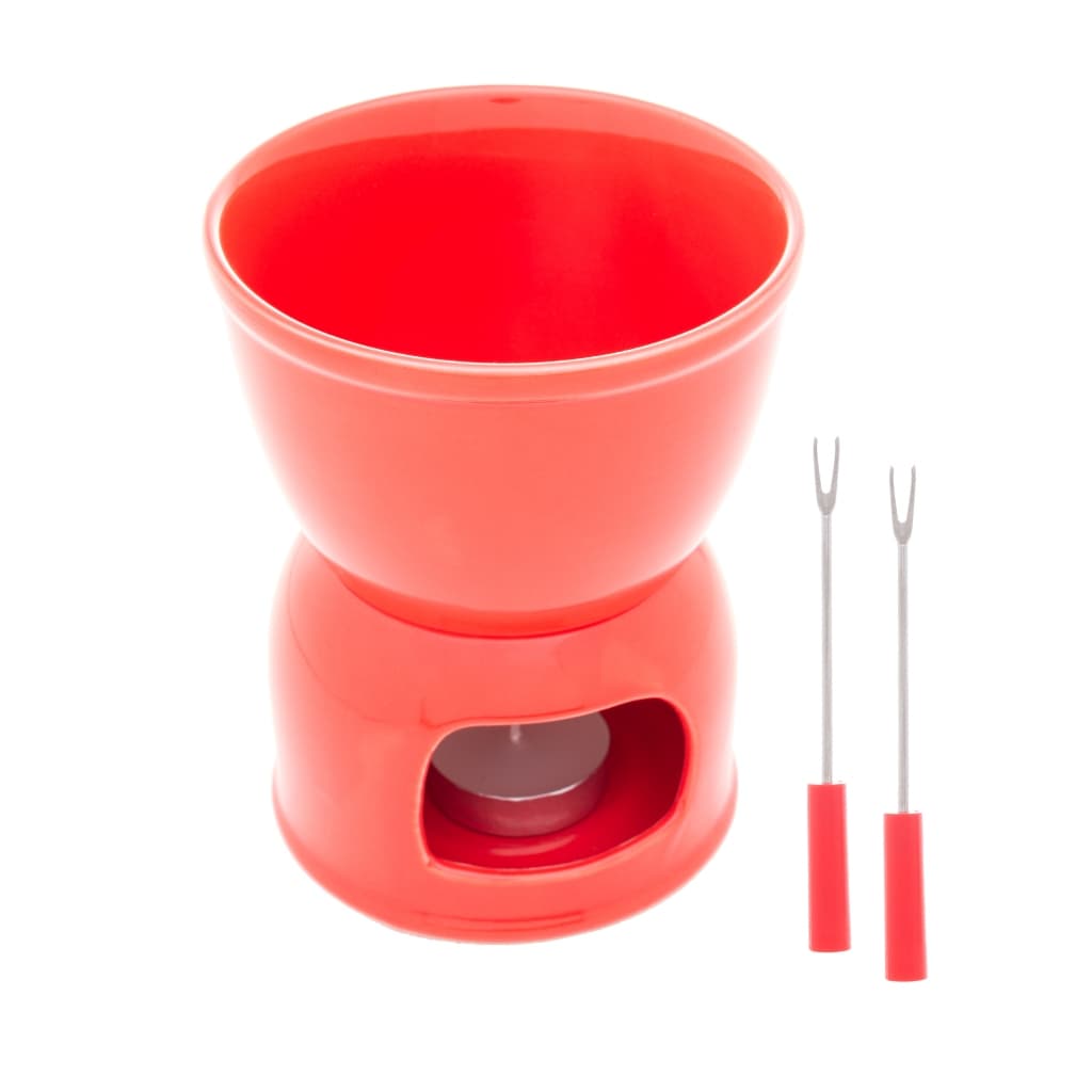 Aparelho de Fondue 6 Peças para Duas Pessoas Vermelho 400ml Wolff Qualidade e Beleza em Cada Detalhe