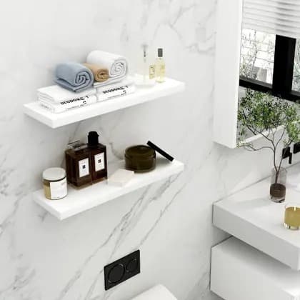 Prateleira Decorativa de Parede Flutuante Pratico Decoração Casa Plastico 15x30cm Para Decoração