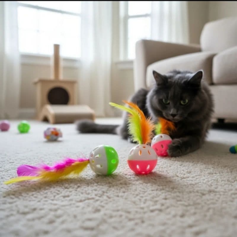 kit Bola Pena Guizo Para Gatos Promoção 12 bolinhas