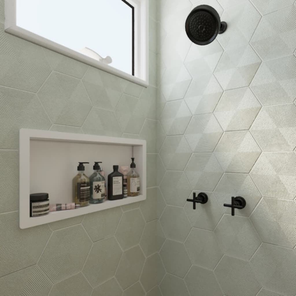Nicho De PVC Para Banheiro Prateleira Embutir 30x60 Com Borda Suporte