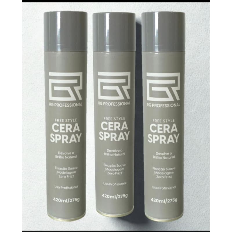 Cera Spray RG – kit c/ 3.  Penteados Limpos, Sem Frizz e Fixação Perfeita.  420ml