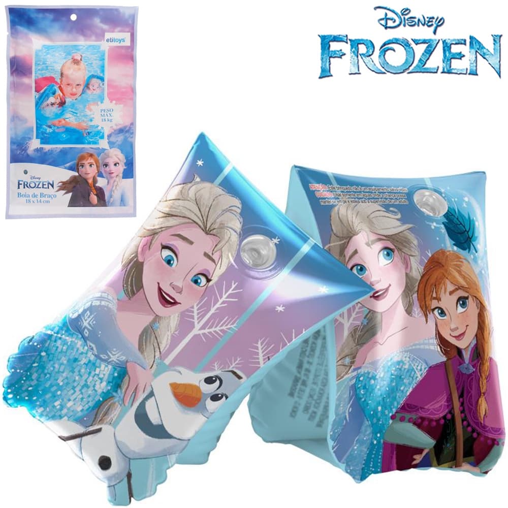 Boia de braço infantil frozen com 2 peças para criança menina 18kg para piscina água kit boias bóia princesa crianças