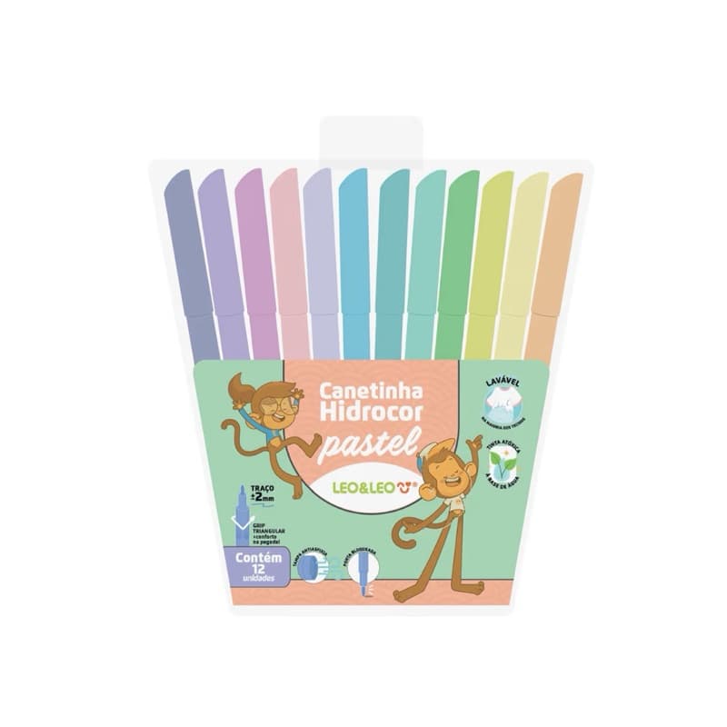 Canetinha Hidrocor Tons Pastel Estojo C/ 12 Und - Leo&leo