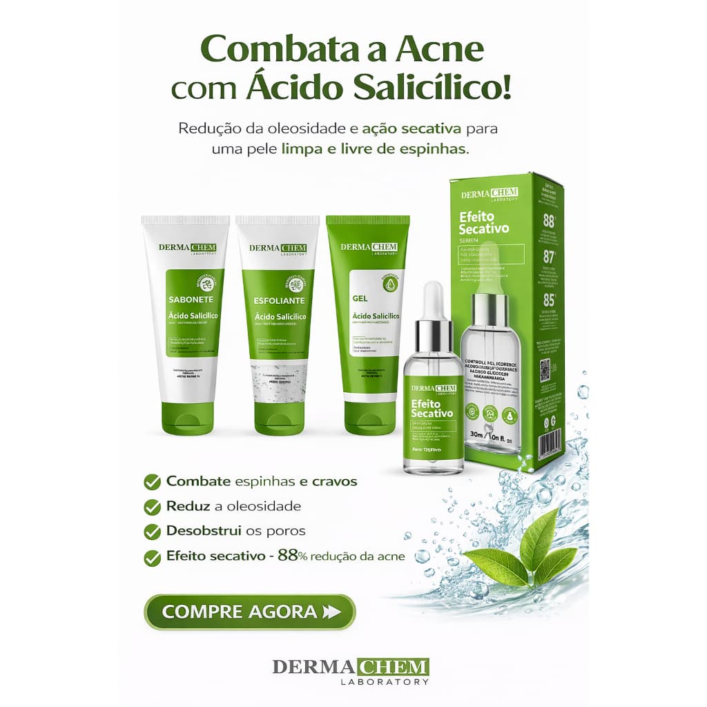 Kit Ácido Salicílico Dermachem Completo – Antiacne, Controle da Oleosidade e Efeito Secativo