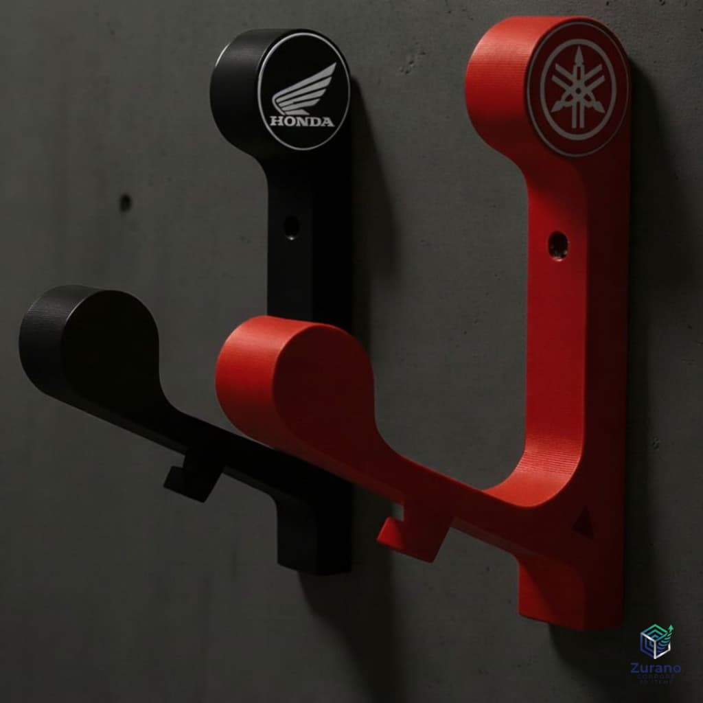 Suporte de Parede para Capacete Honda, Suzuki, Yamaha ou Personalizado CHAT - Incluso Parafuso/Bucha