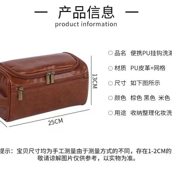 Bolsa de Higiene Pessoal Necessárie Viagem Vintage em Couro