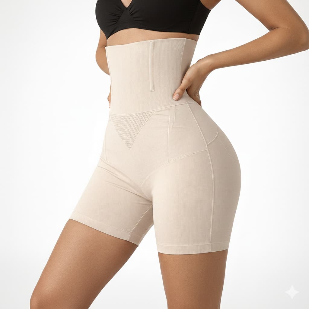 Short Modelador Feminino Cintura Alta Disfarça Barriga Lindo