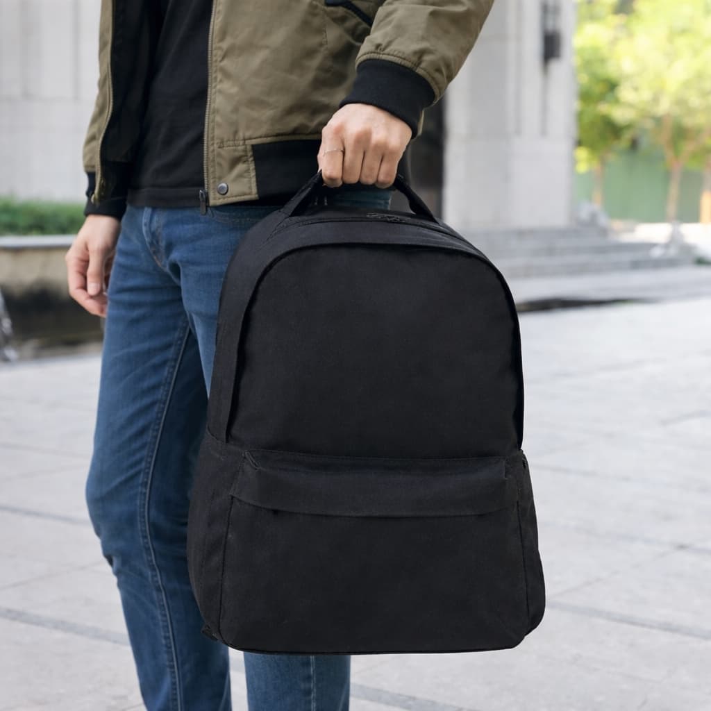 Mochila Reforçada Masculina Oxford Preta Impermeável para Notebook e Itens do Dia a Dia