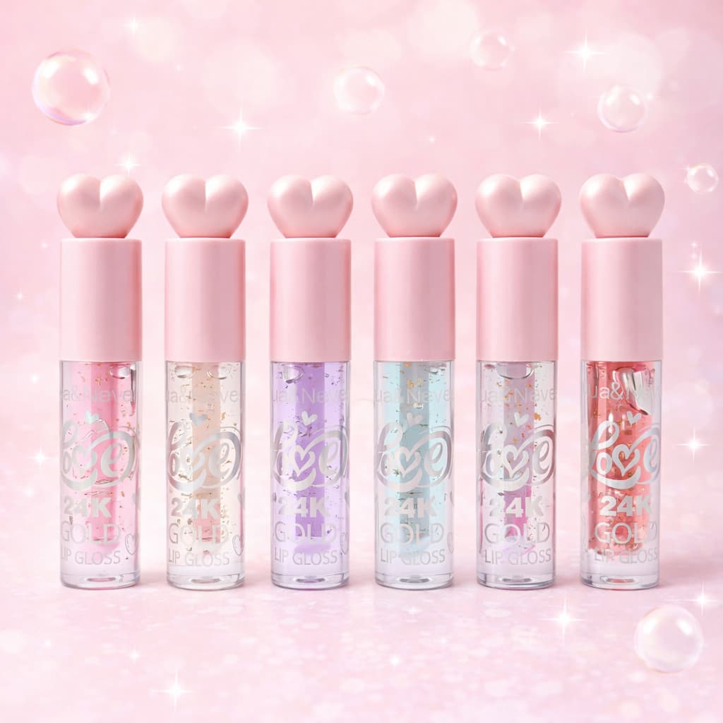 Lip Gloss 24K Gold Brilho Labial Lua&Neve LN02414 – Brilho com Partículas Douradas