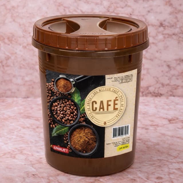 Pote Para Café  e  Açúcar Hermético 2L Com Tampa Rosqueável Conserva Aroma Café em Pó ou Grãos