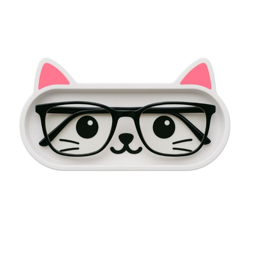 Bandeja Porta-Óculos Decorativa em Formato de Gato para Mesa, Criado-Mudo ou Prateleira