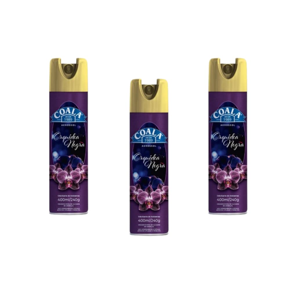 Odorizante Ambiente Orquídea Negra 400ml Coala Aromatizante Bom Ar Spray Para Casa Aromatizante