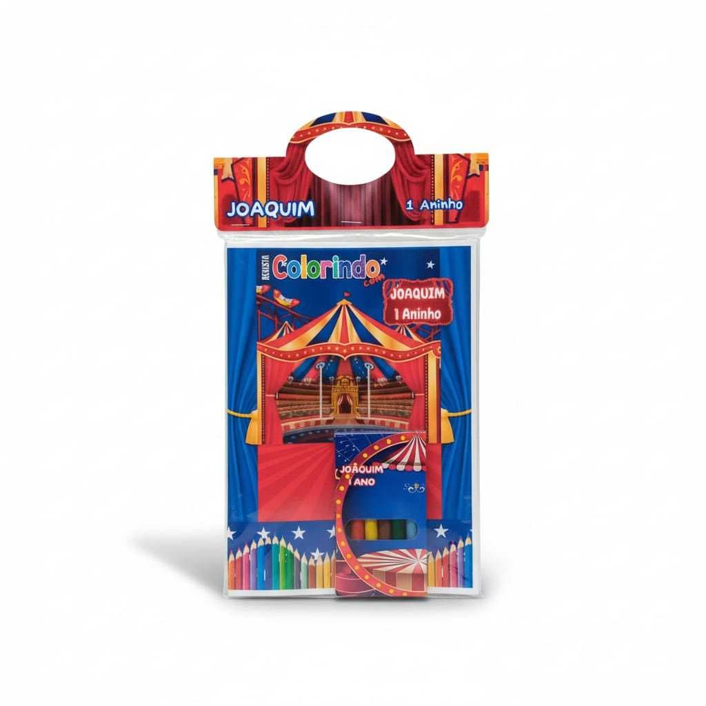 Kit REVISTINHA de Colorir com Giz de Cera Personalizado Livrinho - FESTAS E LEMBRANCINHAS -CIRCO