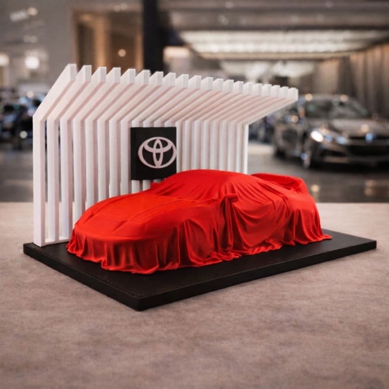 Miniatura Toyota Supra 3D - Carro Esportivo Clássico anos 90 Modelo coberto por pano - Perfeito para Colecionadores