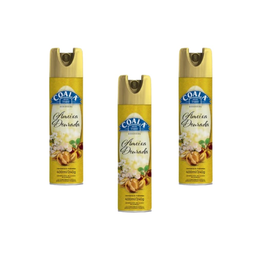 Aerossol Ameixa Dourada 400ml Coala Aromatizante De Ambiente Bom Ar Cheirinho Casa Odorizante Spray