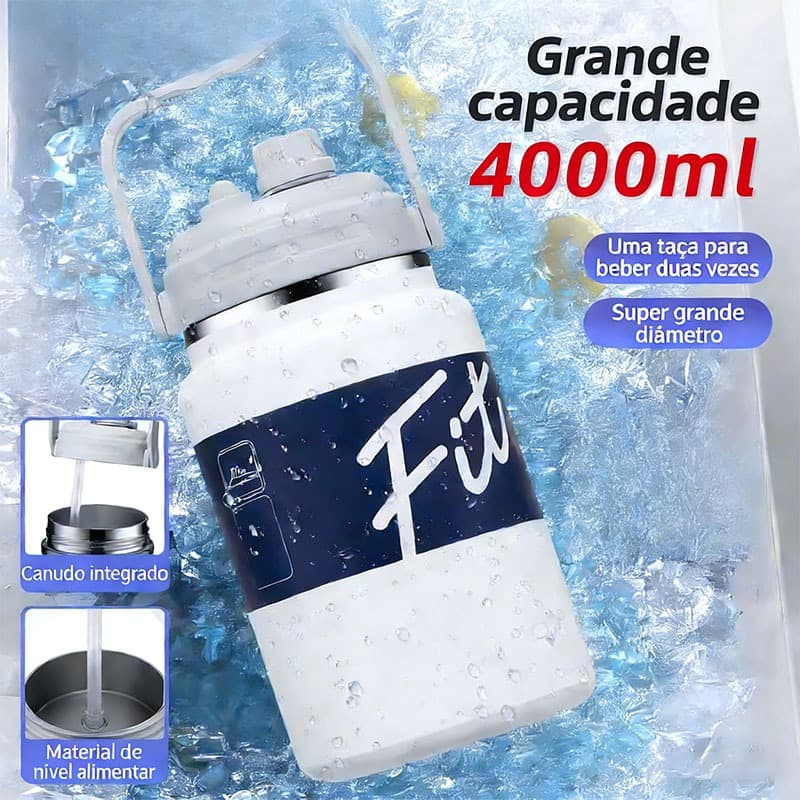 【4L Grande capacidade】Copo Térmico De Viagem Inox Garrafa Térmica de água Portátil 1000ml/1700ml/2800ml/4000ml