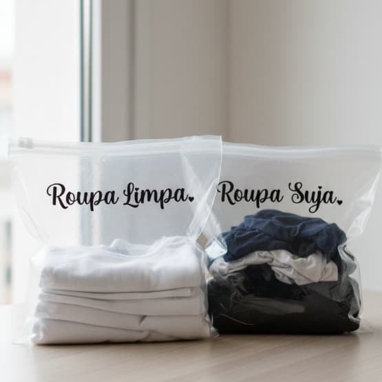 Etiquetas Vinil Roupa Limpa e Roupa Suja – Organização Escolar e Creche - 15 cm