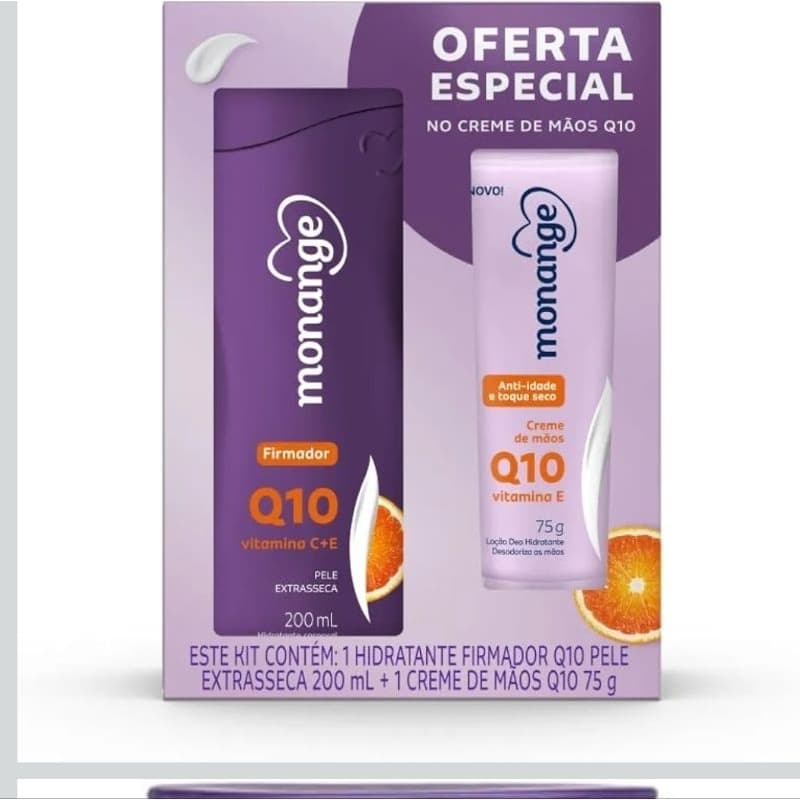 kIT MONANGE Q10 HIDRANTE 200ML + CREME DE MÃOS 75G