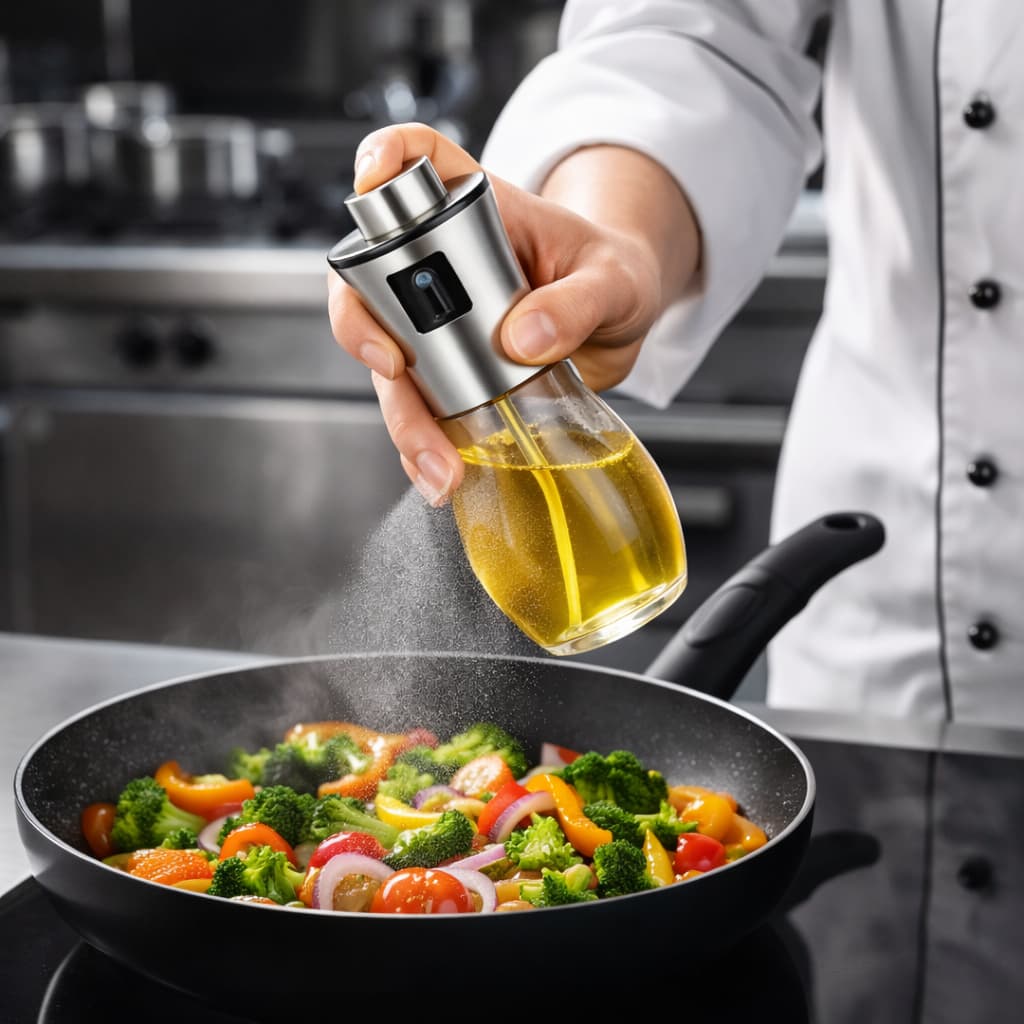 Spray Pulverizador de Azeite Inox Saladas Frigideira Alimentos Cozinha 200ML