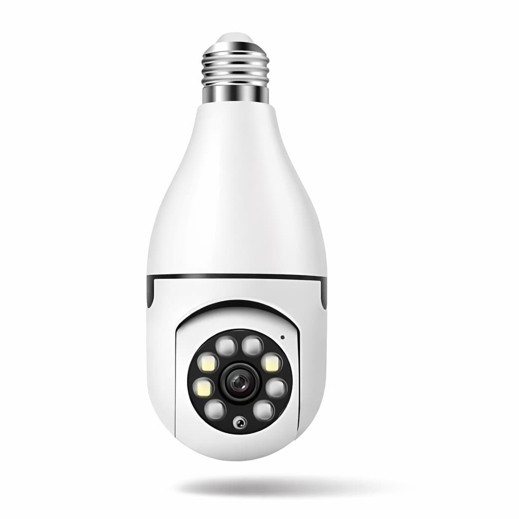 Câmera Lâmpada de Segurança Vigilância IP Wi-Fi 360° Visão Noturna FullHD Bivolt - Casa Escritório Jardim