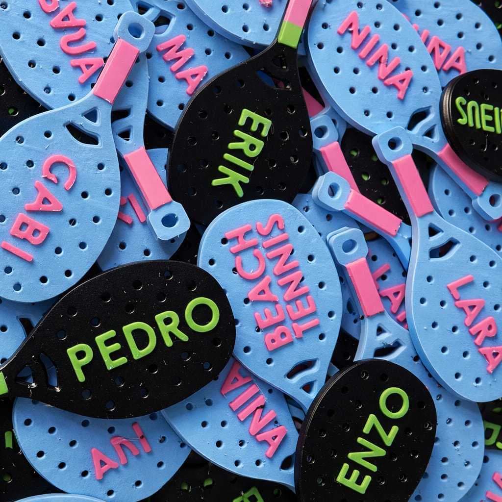Kit Chaveiros Beach Tennis Com Nome Personalizado Raquete Confraternização Lembrancinha Brinde Tênis