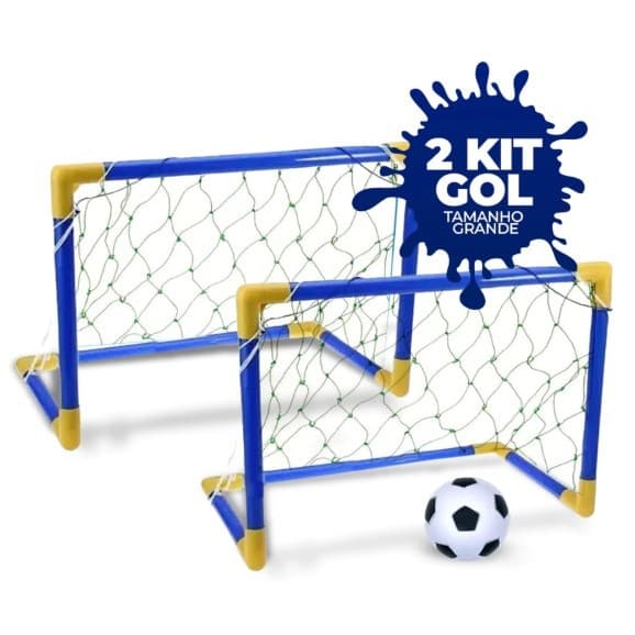 Kit Golzinho Infantil Futebol com Rede Bola e Bomba Mini Trave Criança Brinquedo